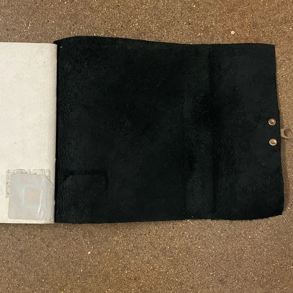 Hand-bound Black Leather Journal with Brass Clasp and Recycled Paper